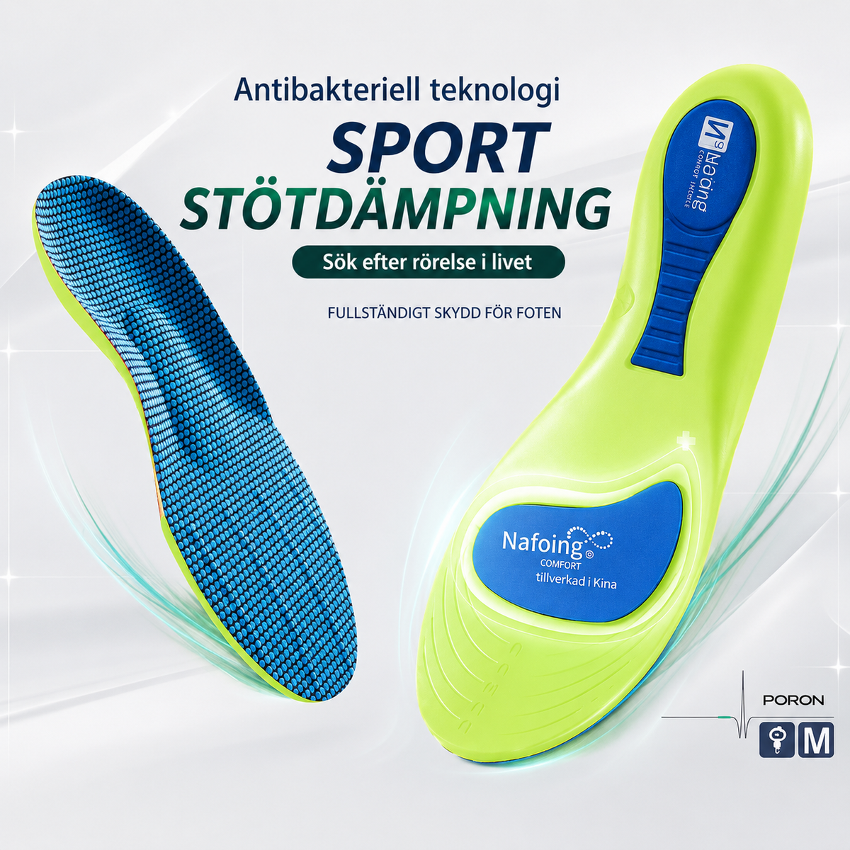 Ortopediska sulor för fötter – Sportiga stötdämpande skoinlägg med hålfotsstöd för plantarfasciit, för dam och herr